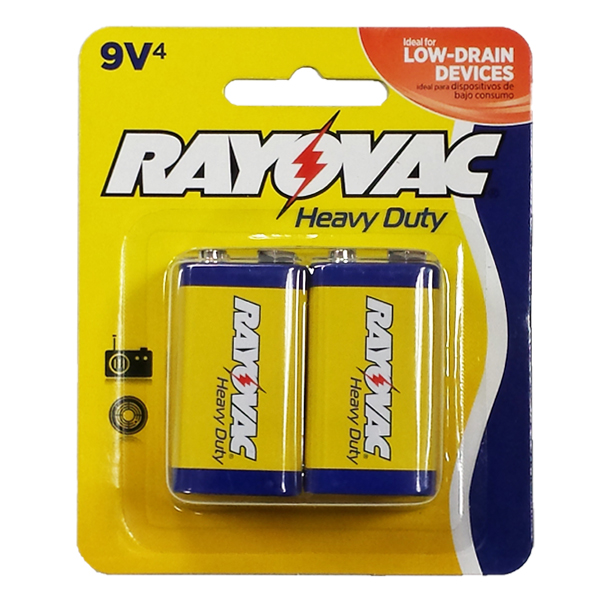 RAYOVAC - 9 Volt Heavy Duty Size D Battery - 4 Pack - Click Image to Close